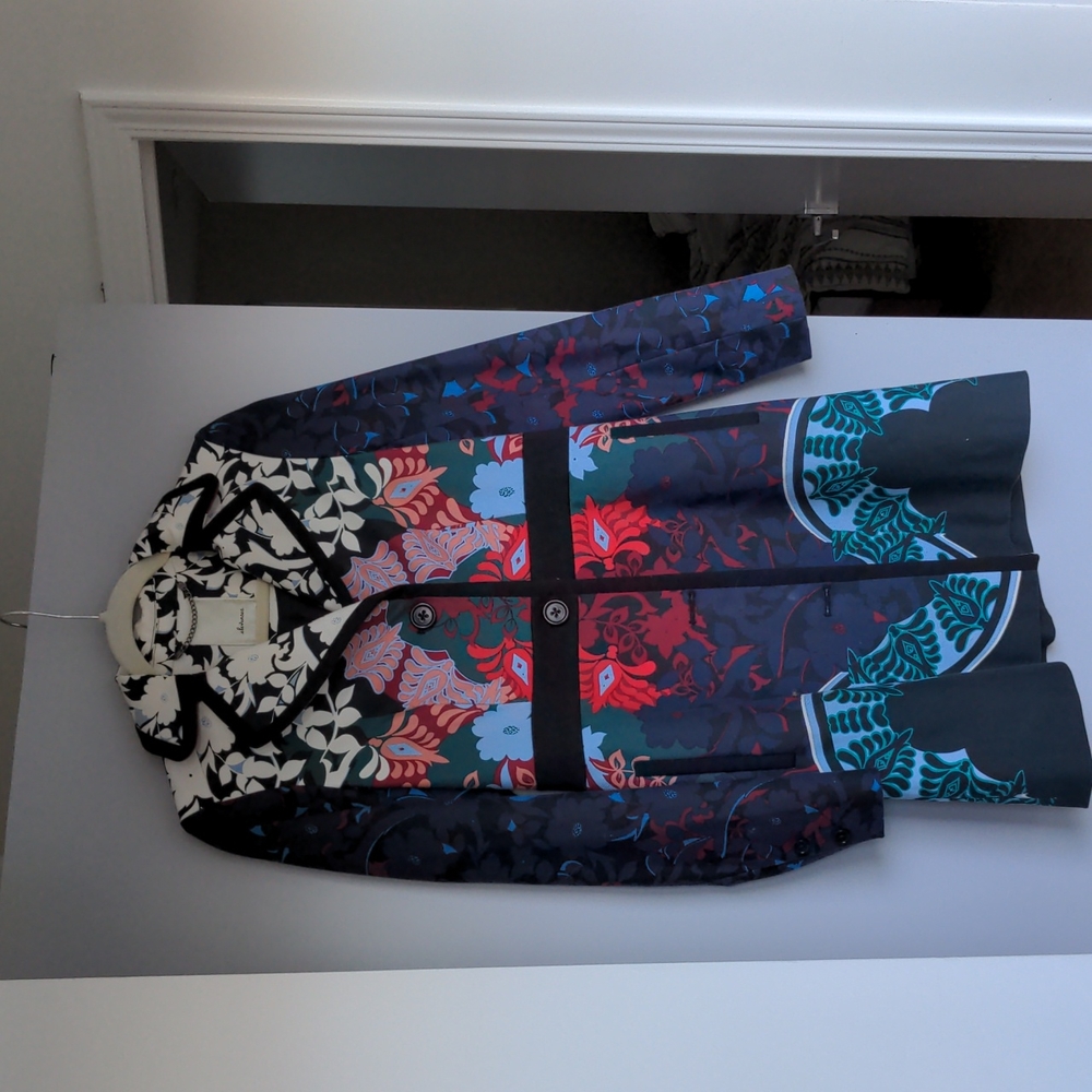 Elevenses Anthropologie Colorful Floral Coat Size 2P
